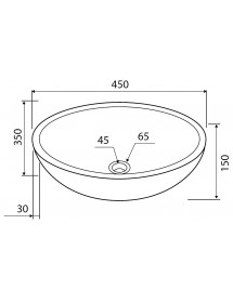Vasque ovale LEONOR NERO à poser Ø45x35 x15 cm en pierre