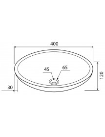Vasque ovale SORA NERO à poser Ø40 x12 cm en pierre