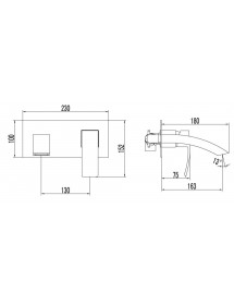 Mitigeur lavabo à encastrer GINKO en laiton chromé
