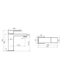 Mitigeur lavabo DELOS NERO en laiton noir 16,2x15,7x5,2 cm