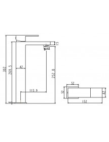 Mitigeur lavabo haut DELOS NERO en laiton noir 30,2x15,7x5,2 cm