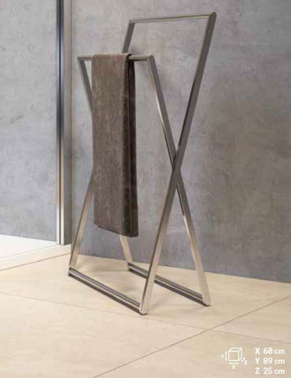 Porte-serviette sur pied NOVELLINI en laiton chromé repliable