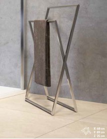 Porte-serviette sur pied NOVELLINI en laiton chromé repliable