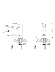 Mitigeur lavabo ANDARE en laiton H : 13 cm