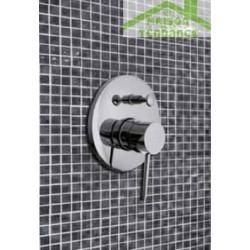 Mitigeur douche mural encastrable SEINA laiton chromé avec commutateur
