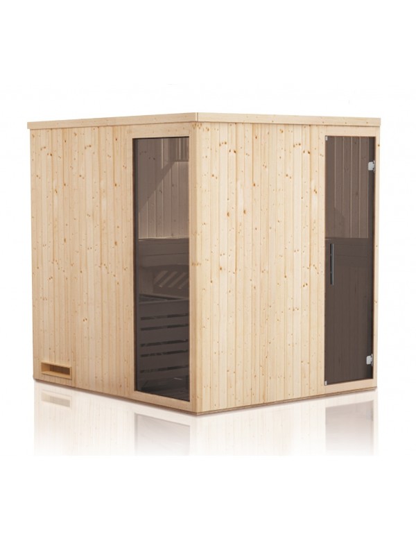 Sauna finlandais vitrée KILA 6/7 places 244x194 x H.199 cm