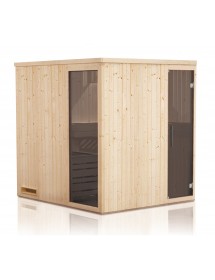 Sauna finlandais vitrée KILA 6/7 places 244x194 x H.199 cm