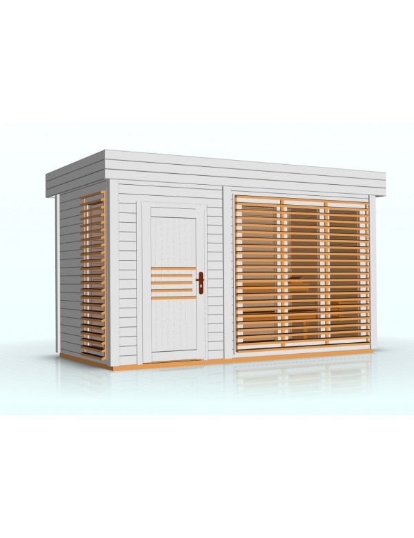 Cabine de sauna extérieur AZALEA 8 places 438x203,8 x H.259 cm