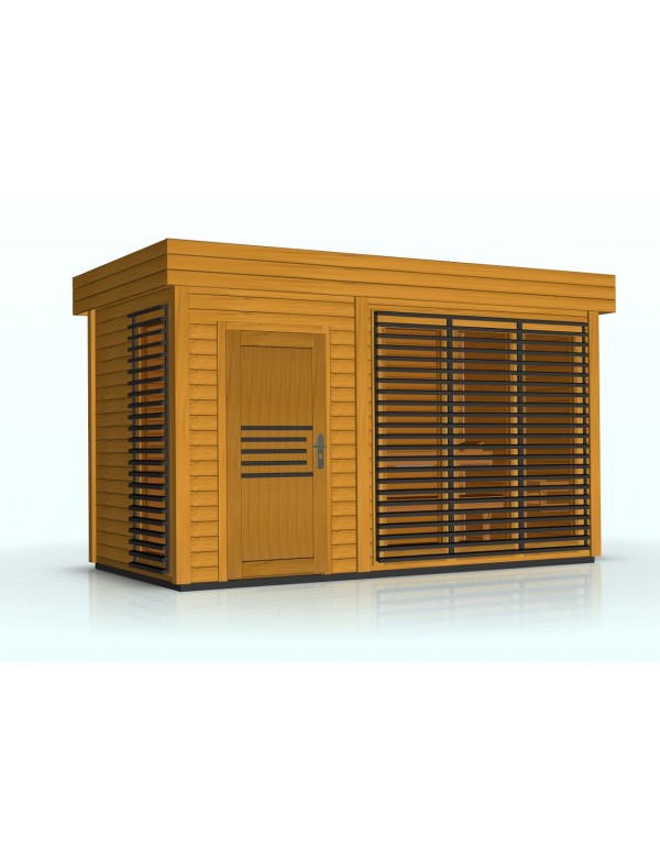Cabine de sauna extérieur AZALEA 8 places 438x203,8 x H.259 cm
