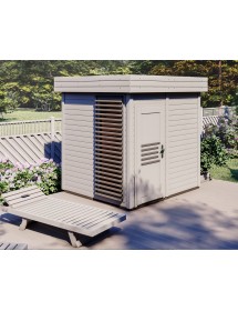 Cabine de sauna vitrée extérieur PRYMULA 5 places 253,8x203,8 x H.259 cm