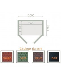 Abri de jardin CLONER en bois épicéa 150x120 cm H. 224 cm