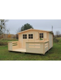 Maison de jardin JACINTHE en bois épicéa 340x340 cm H. 234 cm