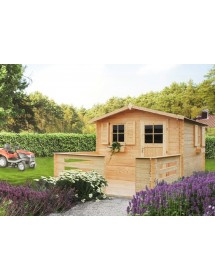 Maison de jardin JACINTHE en bois épicéa 340x340 cm H. 234 cm