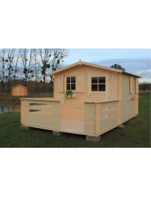 Maison de jardin JACINTHE en bois épicéa 340x340 cm H. 234 cm