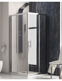 Parois de douche satinées carrées universelles FLORA 100 H. 190 cm