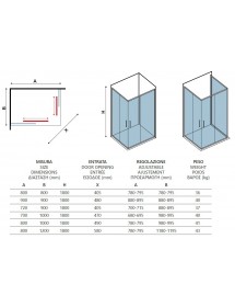 Parois de douche sérigraphiées NEW FLORA 100 H. 180 cm