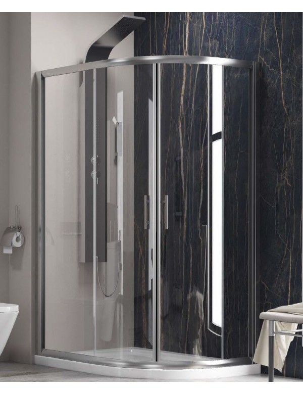 Cabine de douche d’angle rectangulaire FLORA 650 90x120 H.190 cm
