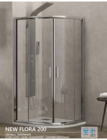 Parois de douche d’angle 1/4 de cercle NEW FLORA 200 H.180 cm