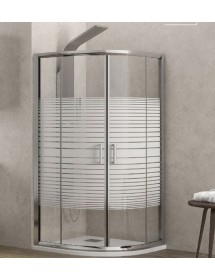 Cabine de douche sérigraphiée 1/4 de cercle NEW FLORA 200 80x80 x180 cm
