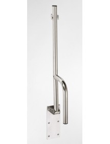 Barre d'appui relevable HELP en acier brossé 76x25x10cm