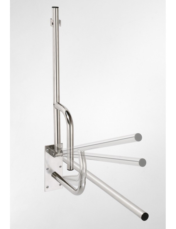 Barre d'appui relevable HELP en acier brossé 76x25x10cm