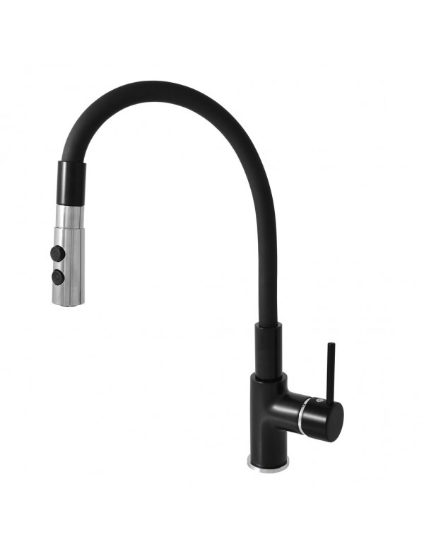 Mitigeur évier flexible à mémoire de forme SEINA en laiton noir doré