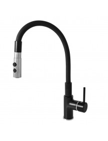 Mitigeur évier flexible à mémoire de forme SEINA en laiton noir rosé