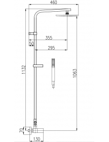 Colonne de douche murale LOIRA 113 cm en chrome