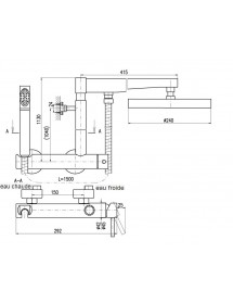 Colonne de douche murale thermostatique réglable 110 à 176 cm