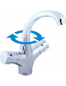 Mitigeur lavabo thermostatique en laiton noir mat