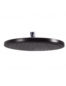 Colonne de douche murale thermostatique en chrome noir mat avec douchette H. 109 cm
