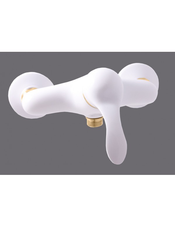 Mitigeur douche mural LABE mural en chrome doré blanc brillant