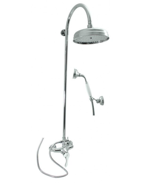Colonne de douche LABE avec douchette en laiton chromé H.111cm Colonne de douche LABE avec douchette en laiton chromé H.111cm