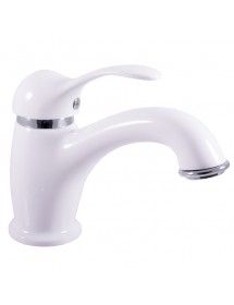 Mitigeur lavabo LABE laiton chromé blanc brillant