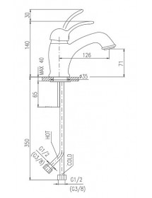 Mitigeur lavabo LABE en chrome doré blanc brillant