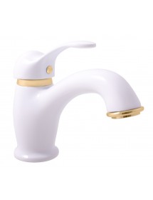 Mitigeur lavabo LABE en chrome doré blanc brillant