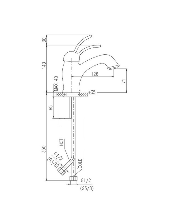 Mitigeur lavabo LABE en laiton doré noir mat