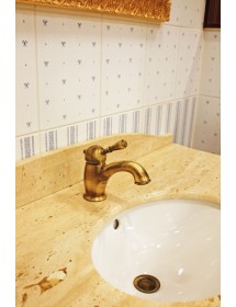 Mitigeur lavabo LABE en laiton bronze brossé sans siphon