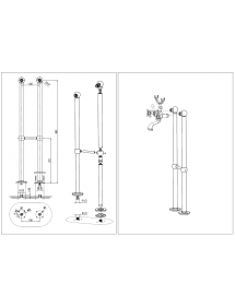 Colonne de douche LABE laiton chromé avec douchette H.102 cm