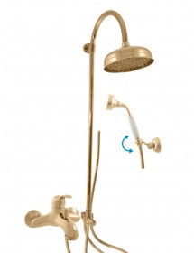 Colonne de douche LABE laiton chromé avec douchette H.102 cm