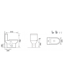 Pack WC sans bride Rimless à poser PAROS - avec abattant à frein de chute