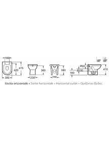 Pack WC sans bride Rimless à poser PAROS - avec abattant à frein de chute