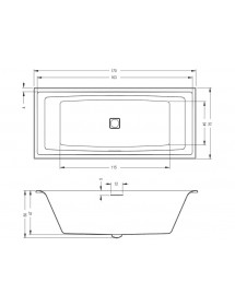 Baignoire acrylique RIHO STILL SQUARE 180x80 cm