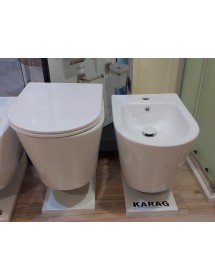 Cuvette WC suspendue Rimless ZINA - avec abattant à frein de chute