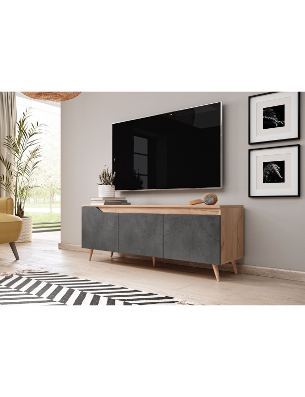 Meuble TV à poser TURE chêne 140x40x52 cm