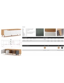 Meuble TV à poser TURE chêne 140x40x52 cm