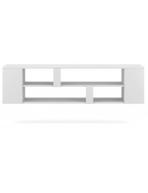 Grand meuble TV BILBAO coloris chêne et blanc mat 183,4 cm