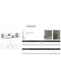 Grand meuble TV BILBAO coloris chêne et blanc mat 183,4 cm