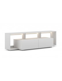 Grand meuble TV BILBAO coloris chêne et blanc mat 183,4 cm