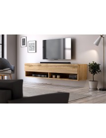 Meuble TV à suspendre DERBY 140 coloris chêne 140x32,8x31 cm